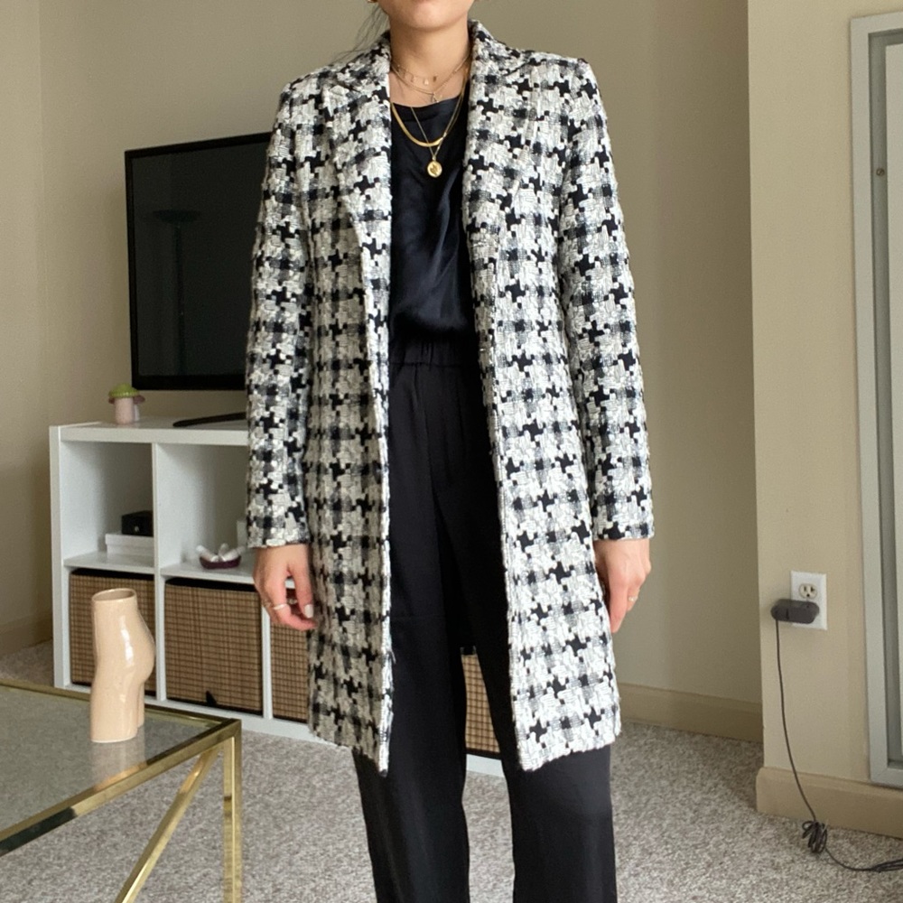 Tweed neutral long coat